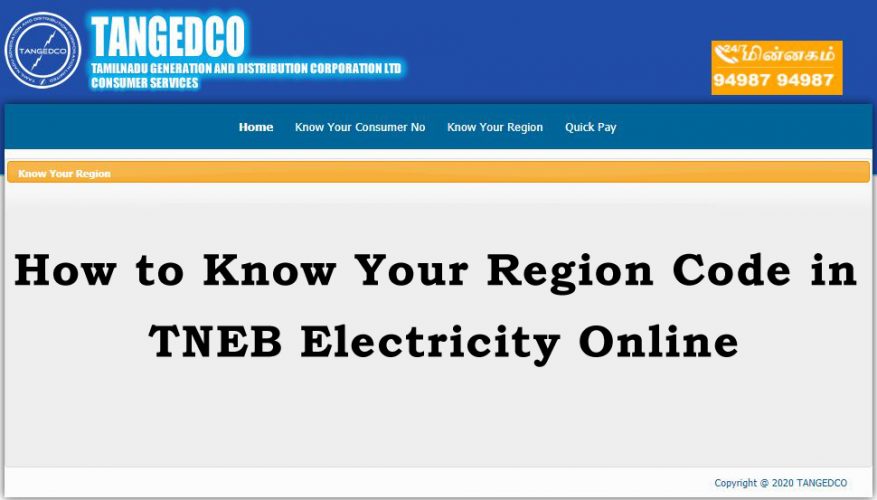 tneb region code list online tneb