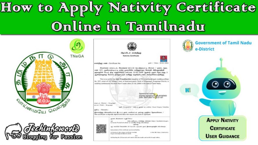 apply nativity certificate online in tamilnadu